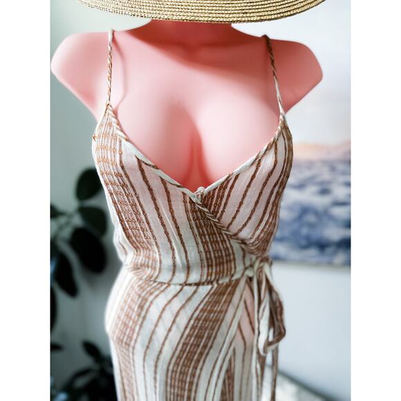 Heart Held in the Breeze textured gauzy wrap maxi coverup dress L - Picture 6 of 8